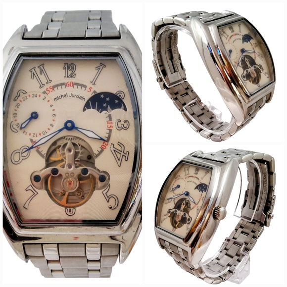 MICHEL JURDAIN MEN'S AUTOMATIC SUN/MOON PHASE WATCH - Picture 6 of 15